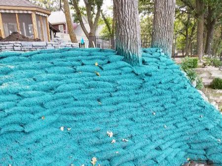 Hydroseeded Eco Bags on Lakebank